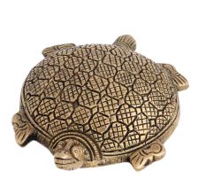 Handmade Golden Polished Brass Metal Turtle Statue