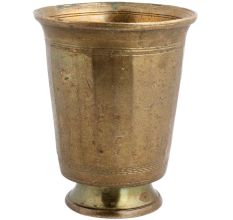 Handmade Bronze Finish Brass Glass With Round Base