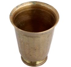 Handmade Bronze Finish Brass Glass With Round Base
