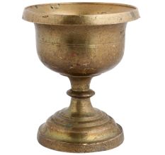 Handmade Antique Brass Cup With Round Bottom On A Stand