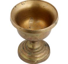 Handmade Antique Brass Cup With Round Bottom On A Stand
