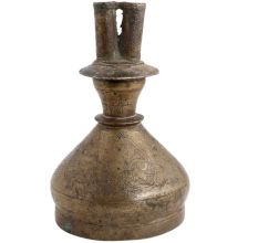 Handmade Antique Brass Dual Funnel Hookah Base