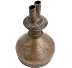 Handmade Antique Brass Dual Funnel Hookah Base