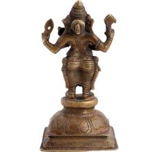 Handcrafted Antique Brass Lord Ganpati Playing Musical Instrument
