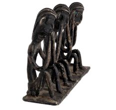 Handmade Black Brass Three Wise Monkey Figurine