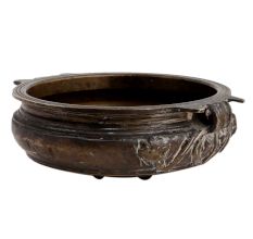 Handmade Black Brass Urli For Floating Flowers And Decoration