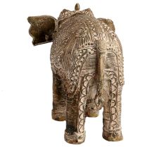 Handmade White Brass Engraved Elephant Decoration Statue