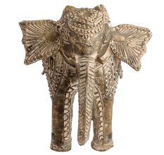 Hand made White Brass Elephant With Tribal Engraved Design