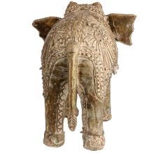 Hand made White Brass Elephant With Tribal Engraved Design