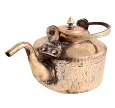 Handmade Brown Copper Kettle Tea Pot With Hammered Design