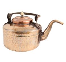 Handmade Brown Copper Kettle Tea Pot With Hammered Design