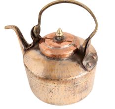 Handmade Brown Copper Kettle Tea Pot With Hammered Design