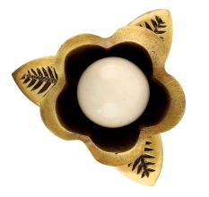 Antique Iron Cream Ceramic Bloom Cabinet Knobs