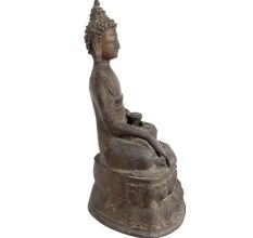 Handmade Brown Brass Buddha Statue In Bhumisparsha Mudra
