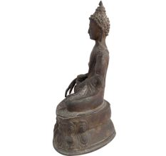 Handmade Brown Brass Buddha Statue In Bhumisparsha Mudra