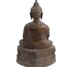 Handmade Brown Brass Buddha Statue In Bhumisparsha Mudra
