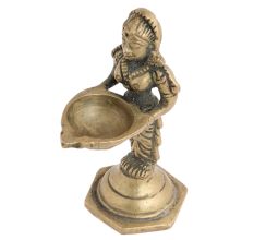 Handmade Antique Brass Paavai Vilakku Brass Oil Lamp
