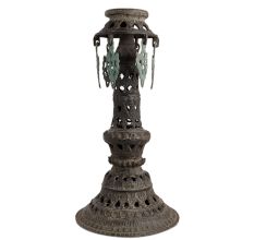 Handmade Black Carved Buddha Prayer Stand With Hangings