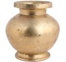 Handmade Golden Brass Water Pot Or Ghada For Ceremonies