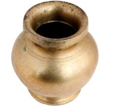 Handmade Golden Brass Water Pot Or Ghada For Ceremonies