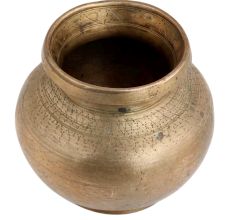 Handmade Solid Golden Brass Water Pot On a Round Base