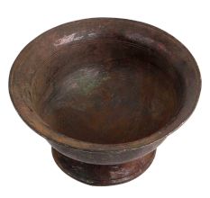 Handmade Brown Brass Fruit Flower Footed Bowl