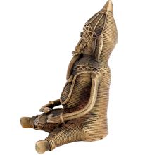 Hand crafted  Brass Ganesha With Dhol Dhokra Art