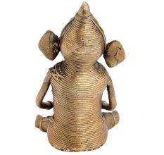 Hand crafted  Brass Ganesha With Dhol Dhokra Art