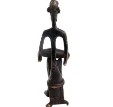 Hand made Black Brass Elongated African Man Sitting Playing Drum