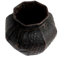 Handmade Black Brass Grapes Bunches Embossed Vase