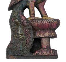 Wooden Welcome Peahen Statue-02