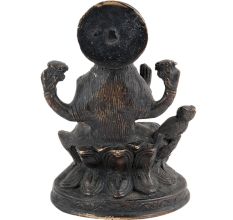 Handcrafted Black Brass Sitting Laxmi Devi Statue