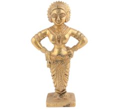 Goddess Rakhumai wife of Lord Vitthal Handmade Golden Brass statue