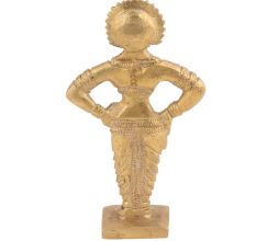 Goddess Rakhumai wife of Lord Vitthal Handmade Golden Brass statue