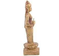 Handmade Golden Brass Standing Goddess Laxmi Idol Statue