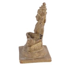 Handmade Dull Golden Brass Annapurna Devi With Fine Carving Work