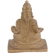 Handmade Dull Golden Brass Annapurna Devi With Fine Carving Work