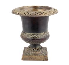 Handmade Antique Brown Brass Urn Planter Pot