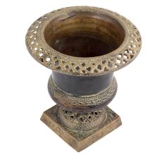 Handmade Antique Brown Brass Urn Planter Pot