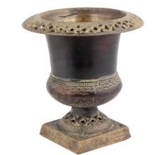 Handmade Antique Brown Brass Urn Planter Pot