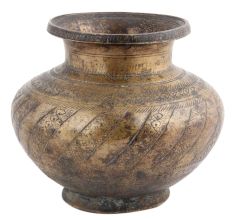 Handmade Brown Brass Water Storage Matka Or Pot