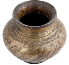 Handmade Brown Brass Water Storage Matka Or Pot