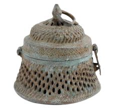 Handmade Multi Colored Tribal Brass Dhokra Jewelry Or TrinketÂ Box