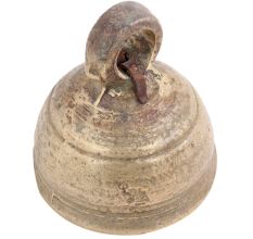 Handmade Tan Brown Brass Temple Bell Hindu Pooja Accessory