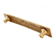 Hand carved Golden Brass Victorian Door Handle With Fine Carved Design