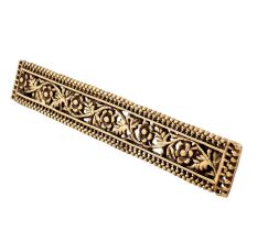 Hand carved Golden Brass Handle With Floral Border Design