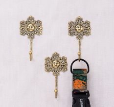 Handmade Yellow Brass Sun God Face Single Wall Hook