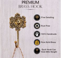 Handmade Yellow Brass Sun God Face Single Wall Hook