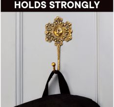Handmade Yellow Brass Sun God Face Single Wall Hook