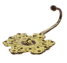 Handmade Golden Brass Sun Face Single Wall Hook